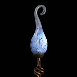 Pearlized Glass Solar Flame Stake Light Light Blue - Exhart -Outdoor Decoration Store GUEST 00315ec5 f95e 4e99 8207 1d21572c6420
