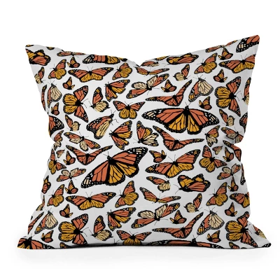 Southerly Design Monarchs In Flight Outdoor Throw Pillow Orange - Deny Designs 6 Southerly Design Monarchs In Flight Outdoor Throw Pillow Orange - Deny Designs - Image 4