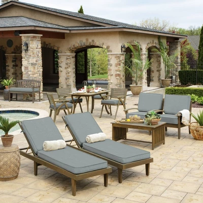 18" X 46" ProFoam Outdoor Bench Cushion - Leala Stone Gray - Arden Selections 6 18" X 46" ProFoam Outdoor Bench Cushion - Leala Stone Gray - Arden Selections - Image 4