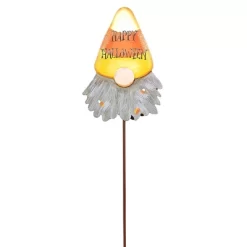 Halloween Candy Corn Gnomes - One Garden Stake 26.5 Inches - Garden Happy Halloween - F21003 - Metal - Orange
