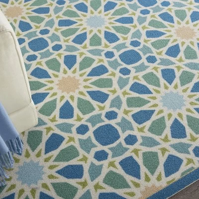 Waverly Sun & Shade "Starry Eyed" Flamingo Indoor/Outdoor Area Rug By Nourison 4 Waverly Sun & Shade "Starry Eyed" Flamingo Indoor/Outdoor Area Rug By Nourison - Image 2