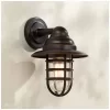 John Timberland Marlowe Industrial Outdoor Wall Light Fixture Galvanized Hooded Cage 13 1/4" Clear Glass For Post Exterior Barn Deck House Porch Yard -Outdoor Decoration Store GUEST 0532cff9 fd17 478b 9e26 b4a92ad6cf13