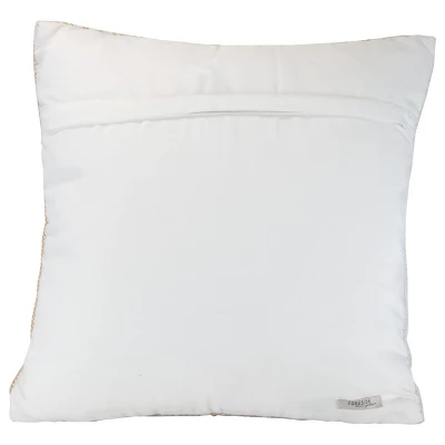 Brown Striped Hand Woven 18x18" Outdoor Decorative Throw Pillow With Pulled Yarn Bouquets - Foreside Home & Garden 3 Brown Striped Hand Woven 18x18" Outdoor Decorative Throw Pillow With Pulled Yarn Bouquets - Foreside Home & Garden