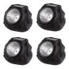 Nature Spring Solar-Powered LED Rock Lights – Black And Gray, 4-Pack