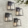 John Timberland Arrington Modern Outdoor Wall Lights Fixtures Set Of 4 Mystic Black 13" Clear Glass For Post Exterior Barn Deck House Porch Yard Patio -Outdoor Decoration Store GUEST 06a0913c 4722 4833 97be a19567e15740