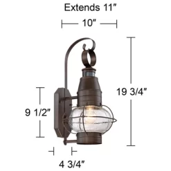 John Timberland Galt Rustic Outdoor Wall Light Fixture Oil Rubbed Bronze Motion Sensor Dusk To Dawn 19 3/4" Clear Seedy Glass For Post Exterior Barn -Outdoor Decoration Store GUEST 06d7e059 b4ba 41a4 8c25 50cb950dc67c