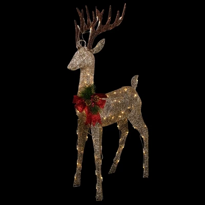 Northlight 48" Pre-Lit LED Champagne Deer Outdoor Christmas Decoration 4 Northlight 48" Pre-Lit LED Champagne Deer Outdoor Christmas Decoration - Image 2