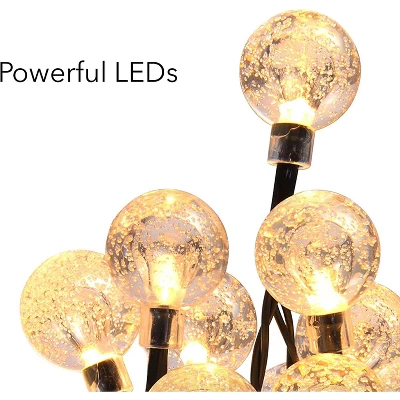 Dartwood 39 Ft Solar Crystal Ball String Lights - Solar Outdoor Lights - LED Light Bulbs For Your Home, Yard, Or Garden (4 Pack) 4 Dartwood 39 Ft Solar Crystal Ball String Lights - Solar Outdoor Lights - LED Light Bulbs For Your Home, Yard, Or Garden (4 Pack) - Image 2