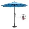 9-Foot Patio Umbrella - Deck Shade With Solar Powered LED Lights, Push Button Tilt, And Fade Resistant, UV Protection Canopy By Villacera (Blue) -Outdoor Decoration Store GUEST 0b13055d a0c8 4c60 b724 6b611a6d3429