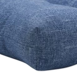 56" X 18" Outdoor/Indoor Tufted Bench/Swing Cushion Tory Denim Blue - Pillow Perfect