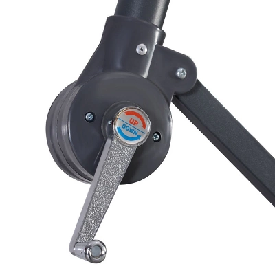 Costway 10' Hanging Umbrella Patio Sun Shade Offset Outdoor Market W/t Cross Base Tan 10 Costway 10' Hanging Umbrella Patio Sun Shade Offset Outdoor Market W/t Cross Base Tan - Image 8