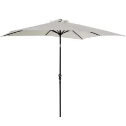 Outsunny 9' X 7' Patio Umbrella Outdoor Table Market Umbrella With Crank, Solar LED Lights, 45° Tilt, Push-Button Operation, For Deck, Backyard, Pool And Lawn -Outdoor Decoration Store GUEST 0d53e7da be65 4d0f 92b2 a0f2de173a32
