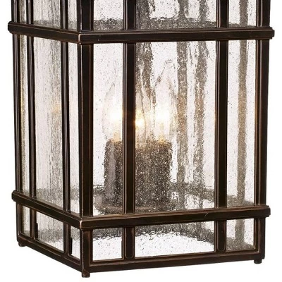 Kathy Ireland Art Deco Outdoor Hanging Light Rubbed Bronze 16 1/2 Seeded Glass Panels Damp Rated For Exterior House Porch Outside 4 Kathy Ireland Art Deco Outdoor Hanging Light Rubbed Bronze 16 1/2 Seeded Glass Panels Damp Rated For Exterior House Porch Outside - Image 2