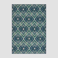 Myrtle Geometric Outdoor Rug Navy/Green - Christopher Knight Home -Outdoor Decoration Store GUEST 0f4fe71c bce5 4aea b1cd c3dfbcba6381