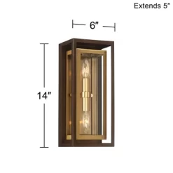 Possini Euro Design Modern Mid Century Outdoor Wall Light Fixture Oil Rubbed Bronze Brass 14" Double Box Glass For Exterior Barn Deck House Porch Yard 13 Possini Euro Design Modern Mid Century Outdoor Wall Light Fixture Oil Rubbed Bronze Brass 14" Double Box Glass For Exterior Barn Deck House Porch Yard -Outdoor Decoration Store GUEST 0f66739f 0ac5 44e9 8036 0b1533bc9985