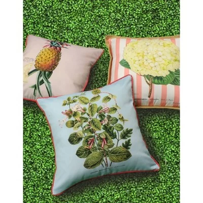 20" X 20" Leafy Floral Square Patio Throw Pillow - New York Botanical Garden 3 20" X 20" Leafy Floral Square Patio Throw Pillow - New York Botanical Garden