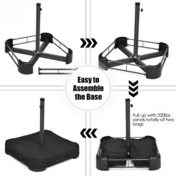 Costway 15Ft Patio Double-Sided Solar LED Market Umbrella Crank Base BeigeTanOrangeBurgundy -Outdoor Decoration Store GUEST 0fc303ee 2bb4 48db b910 42980190816d