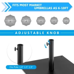 Costway 40 LBS Square Umbrella Base Stand Weighted Patio Market Umbrellas Black 17 Costway 40 LBS Square Umbrella Base Stand Weighted Patio Market Umbrellas Black -Outdoor Decoration Store GUEST 12614361 6235 4902 9439 9349d28ae1cd