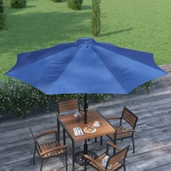 Merrick Lane 9' Round UV Resistant Outdoor Patio Umbrella With Height Lever And 33° Push Button Tilt -Outdoor Decoration Store GUEST 132dfdc0 8f1b 47a3 ab0b 1370cad23548