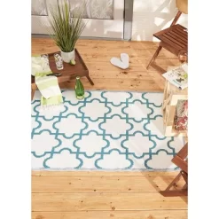 DII Design Imports Indoor Outdoor 3 X 6 Ft Reversible Lattice Woven Rectangular Runner Rug For Decks, Patios, Living Rooms, & Kitchens, Storm Blue -Outdoor Decoration Store GUEST 134f3be2 c42d 4634 b30a 6e41a5a11515