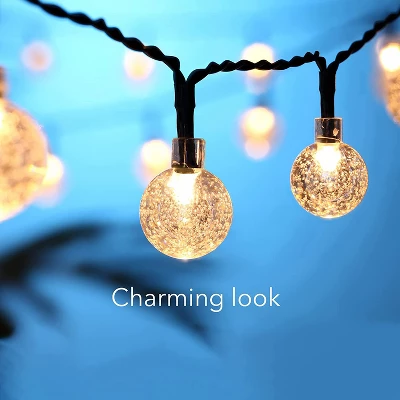 Dartwood 39 Ft Solar Crystal Ball String Lights - Solar Outdoor Lights - LED Light Bulbs For Your Home, Yard, Or Garden (4 Pack) 7 Dartwood 39 Ft Solar Crystal Ball String Lights - Solar Outdoor Lights - LED Light Bulbs For Your Home, Yard, Or Garden (4 Pack) - Image 5
