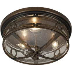 John Timberland Beverly Drive Rustic Flush Mount Outdoor Ceiling Light Bronze 7" Clear Seedy Glass For Post Exterior Barn Deck House Porch Yard Patio -Outdoor Decoration Store GUEST 14b4eddc 5685 4815 af28 ad06e89e798a