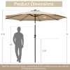Costway 10 FT 112 LED Solar-Lighted Patio Table Market Umbrella Crank Tilt Outdoor Beige/Coffee/Navy/Wine -Outdoor Decoration Store GUEST 14c94d7d 0433 4cd0 be50 a26ca6cab1a9
