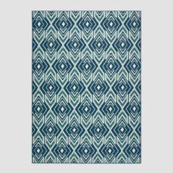 Myrtle Geometric Outdoor Rug Navy/Green - Christopher Knight Home -Outdoor Decoration Store GUEST 14f1f36b 8909 43d2 b3a0 b03f2c885f54