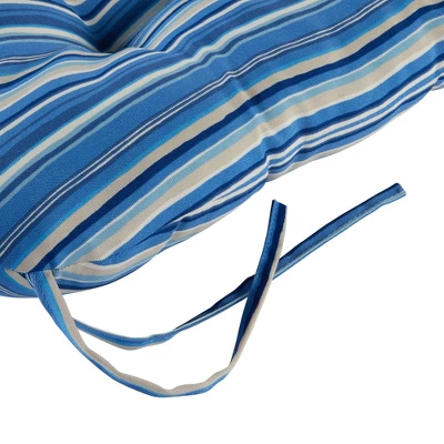 Sapphire Stripe Outdoor Seat Cushion - Kensington Garden 5 Sapphire Stripe Outdoor Seat Cushion - Kensington Garden - Image 3