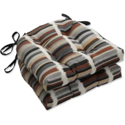 Set Of 2 Outdoor/Indoor Reversible Chair Pads Solar Stripe - Pillow Perfect -Outdoor Decoration Store GUEST 15b656fe 2b2e 4f86 9616 4f1910e6b221 1