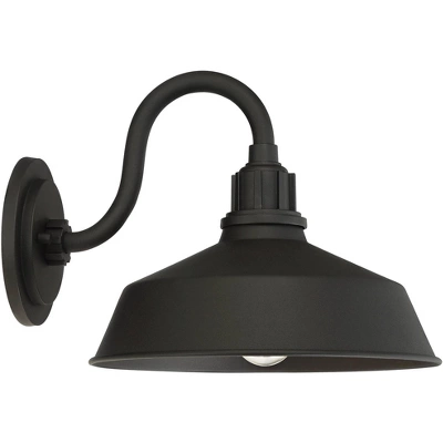Franklin Iron Works Arnett Rustic Industrial Farmhouse Outdoor Barn Light Fixtures Set Of 2 Black Gooseneck 10 1/2" For Exterior Deck House Porch Yard 8 Franklin Iron Works Arnett Rustic Industrial Farmhouse Outdoor Barn Light Fixtures Set Of 2 Black Gooseneck 10 1/2" For Exterior Deck House Porch Yard - Image 6