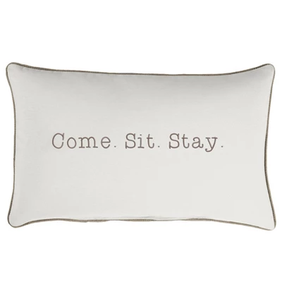 Indoor/Outdoor Come. Sit. Stay. Embroidered Lumbar Throw Pillow - Sorra Home 9 Indoor/Outdoor Come. Sit. Stay. Embroidered Lumbar Throw Pillow - Sorra Home - Image 7
