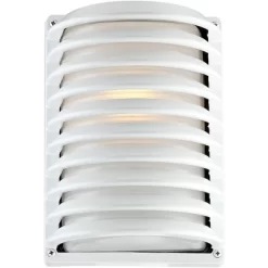 John Timberland Modern Industrial Outdoor Wall Light Fixture White Grid 10" Frosted Glass For Post Exterior Barn Deck House Porch Yard Posts Patio -Outdoor Decoration Store GUEST 175053f4 a689 4df9 82e2 0251d795c772