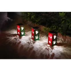 Techko Maid LED Solar 10.8" Portable Christmas Cut Out Decorative Outdoor Lantern Clear -Outdoor Decoration Store GUEST 17803588 35ad 428c ac99 564987331561