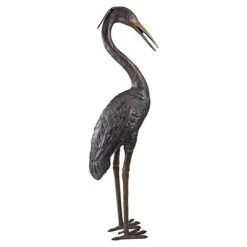 Design Toscano Medium Heron Head Low Cast Bronze Garden Statue