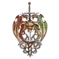 Design Toscano Hell-Bent Dragon Protectors Of The Sword Wall Sculpture