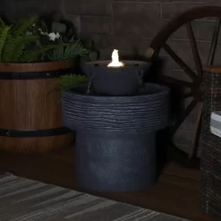 Sunnydaze Decor Sunnydaze 20"H Electric Resin 2-Tier Round Bird Bath Outdoor Water Fountain With LED Lights -Outdoor Decoration Store GUEST 199f6fee 8b6b 41a5 b134 71fec6dae901