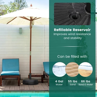 Costway 18'' Patio Fillable Round Umbrella Base Stand Holder Fit Pole 1.5''/1.9'' Weighted 7 Costway 18'' Patio Fillable Round Umbrella Base Stand Holder Fit Pole 1.5''/1.9'' Weighted - Image 5