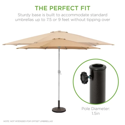 Best Choice Products 18in Round Heavy-Duty Steel Patio Umbrella Base Stand W/ Rust-Resistant Finish - Bronze 5 Best Choice Products 18in Round Heavy-Duty Steel Patio Umbrella Base Stand W/ Rust-Resistant Finish - Bronze - Image 3