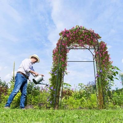 Costway 7.5FT Garden Arch Trellis Outdoor Plant Support Archway For Climbing Vine Flower 4 Costway 7.5FT Garden Arch Trellis Outdoor Plant Support Archway For Climbing Vine Flower - Image 2
