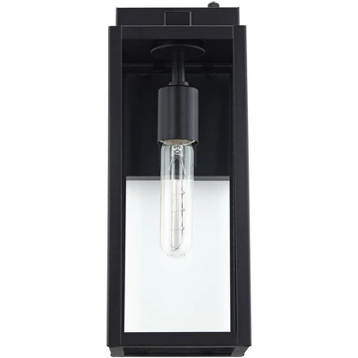 John Timberland Titan Modern Outdoor Wall Light Fixtures Set Of 2 Mystic Black Dusk To Dawn 14" Clear Glass For Post Exterior Barn Deck 4 John Timberland Titan Modern Outdoor Wall Light Fixtures Set Of 2 Mystic Black Dusk To Dawn 14" Clear Glass For Post Exterior Barn Deck - Image 2