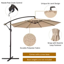 Costway 10FT Patio Offset Hanging Umbrella Easy Tilt Adjustment 8 Ribs Backyard BurgundyBeigeTanBlue 20 Costway 10FT Patio Offset Hanging Umbrella Easy Tilt Adjustment 8 Ribs Backyard BurgundyBeigeTanBlue -Outdoor Decoration Store GUEST 1a8006a1 40e1 4646 8fe3 bf82ecd9418e