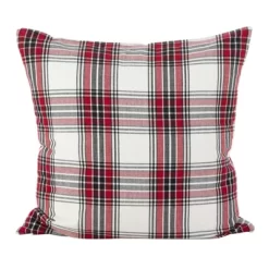 20"x20" Borland Plaid Down Filled Square Throw Pillow - Saro Lifestyle