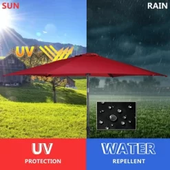 Costway 10FT Patio Umbrella 6 Ribs Market Steel Tilt W/ Crank Outdoor Garden Burgundy -Outdoor Decoration Store GUEST 1c5bfe20 ea3e 41a3 a288 da0b32990aaf