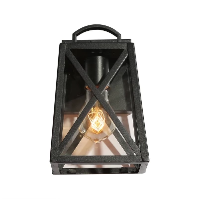 2pk 9" Metal/Glass Square Outdoor Wall Lights Matte Black - LNC 7 2pk 9" Metal/Glass Square Outdoor Wall Lights Matte Black - LNC - Image 5