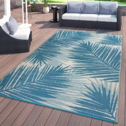 World Rug Gallery Tropical Floral Reversible Plastic Outdoor Rugs