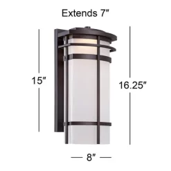 Possini Euro Design Theola Modern Outdoor Wall Light Fixture Bronze LED 16 1/4" Etched Glass Shade For Post Exterior Barn Deck House Porch Yard Patio 13 Possini Euro Design Theola Modern Outdoor Wall Light Fixture Bronze LED 16 1/4" Etched Glass Shade For Post Exterior Barn Deck House Porch Yard Patio -Outdoor Decoration Store GUEST 1e206827 b408 4001 b8d0 6e2c1d9ec267