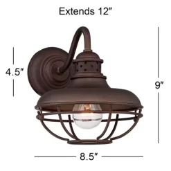 Franklin Iron Works Park Rustic Outdoor Barn Lights Fixtures Set Of 2 Oil Rubbed Bronze 9" Open Cage For Post Exterior Light Barn Deck Post Light Yard -Outdoor Decoration Store GUEST 1ef609e7 0163 4006 a2dc 0501265bfded