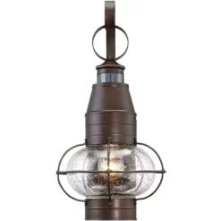 John Timberland Galt Rustic Outdoor Wall Light Fixture Oil Rubbed Bronze Motion Sensor Dusk To Dawn 19 3/4" Clear Seedy Glass For Post Exterior Barn -Outdoor Decoration Store GUEST 205cff79 1ad0 4cdb 94e2 bdad3998176b
