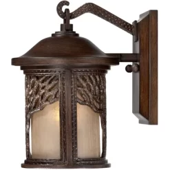 John Timberland Rustic Outdoor Wall Light Fixture Bronze 9 1/2" Tree Etched Glass Sconce For Exterior House Deck Patio Porch Lighting -Outdoor Decoration Store GUEST 207ab833 408a 485a 83ae 76f677c724b1